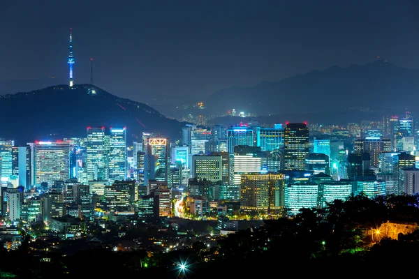 Seul cidade à noite — Fotografia de Stock