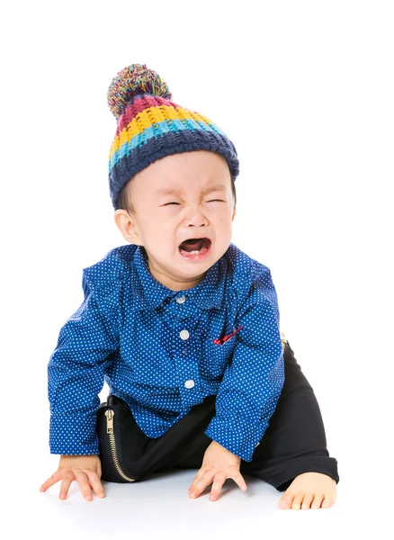 Asiático bebé niño llorando — Foto de Stock