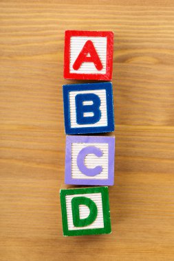 ABCD ahşap oyuncak blok