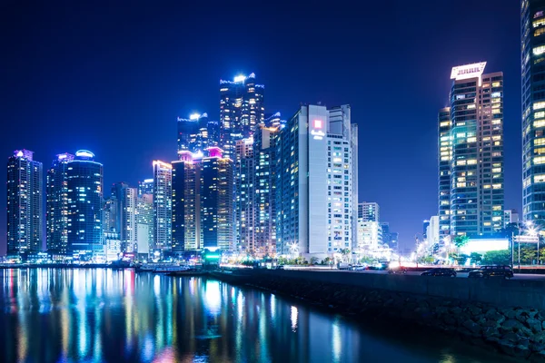 Busan city skyline at night — Stock Photo, Image