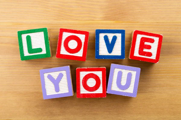 Love you toy block — Stock Photo, Image