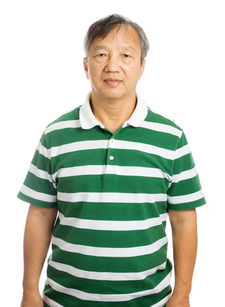 Asyalı yaşlı adam beyaz izole — Stok fotoğraf