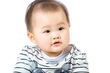 küçük çocuk üzerinde beyaz izole