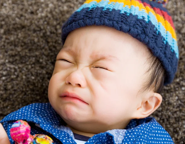 Asiático bebê menino chorando — Fotografia de Stock