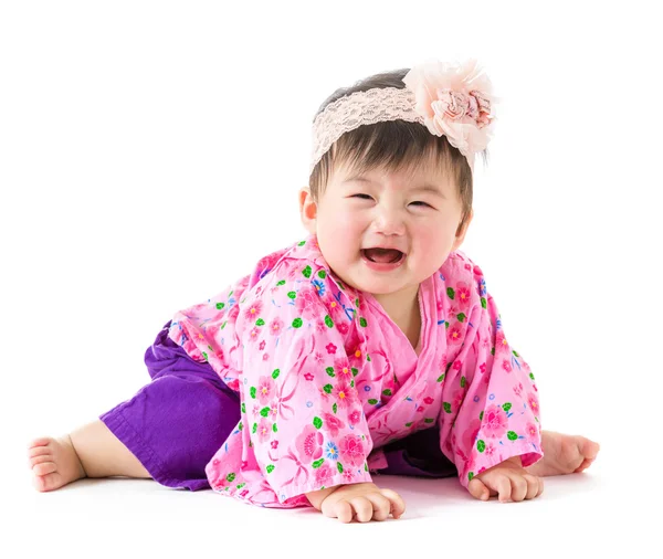 Aziatische baby met Japanse kimono — Stockfoto