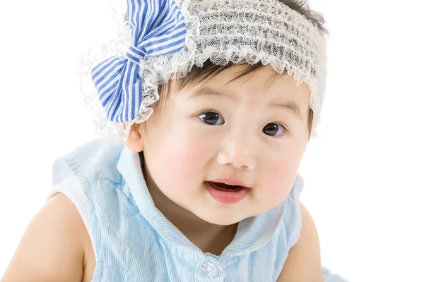 Bambina isolata su bianco — Foto Stock