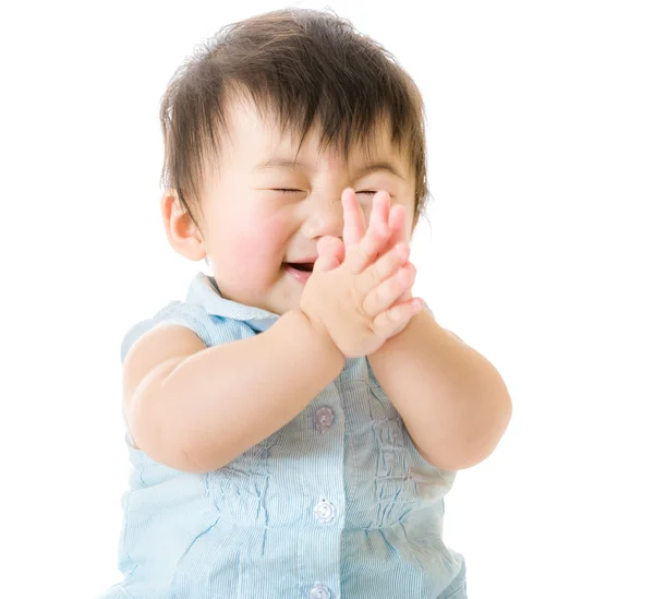 Meisje van de baby klappen — Stockfoto