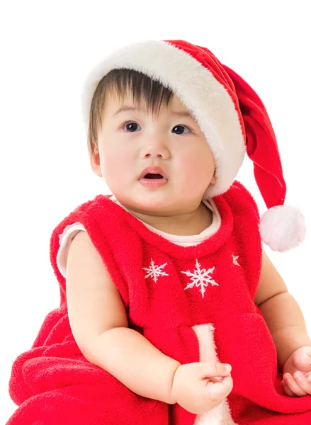 Asiatische baby girl mit weihnachtsdressing — Stockfoto