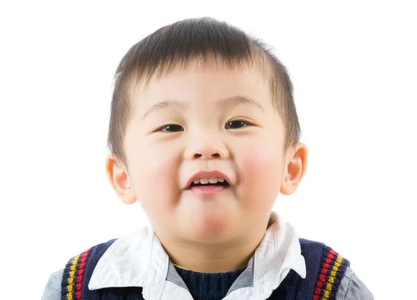 Kleine jongen met grappige gezicht — Stockfoto