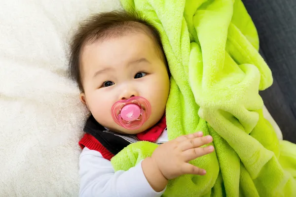 Baby with pacifier — Stock Photo, Image