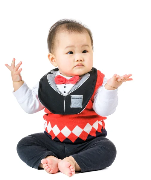 Baby verhogen hand — Stockfoto