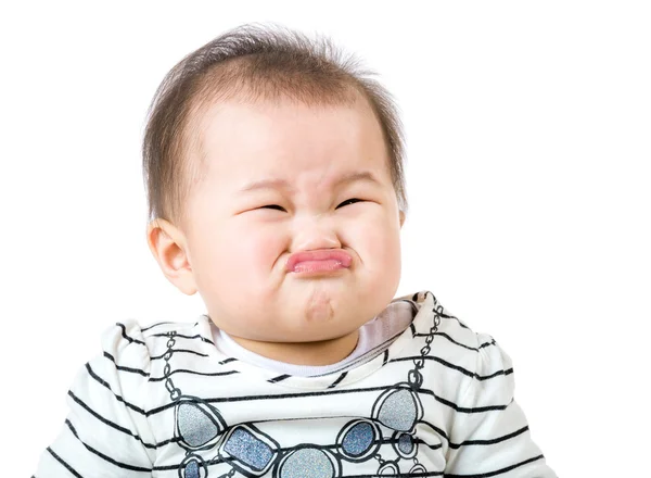 Asian baby girl make upset face — Stock Photo, Image