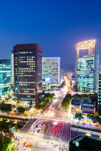 Seoul stad bij nacht — Stockfoto