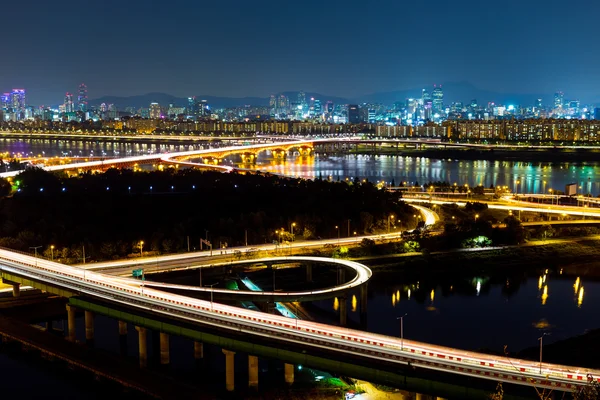 Seoul city, gece — Stok fotoğraf