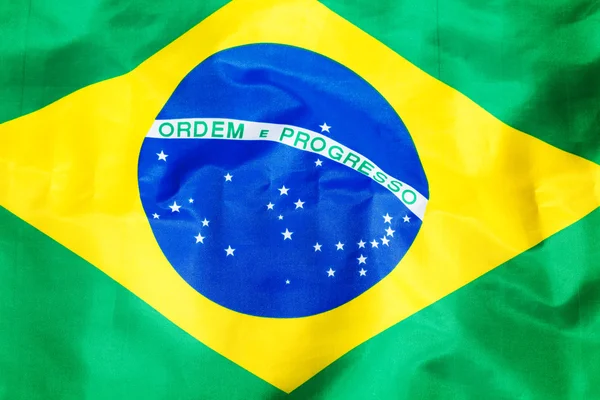 Wuivende stof Brazilië vlag — Stockfoto