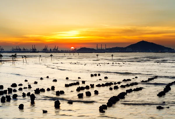 Deniz manzarası ve gün batımı — Stok fotoğraf