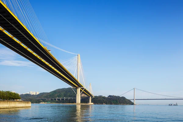 Ponte suspensa em Hong Kong — Fotografia de Stock