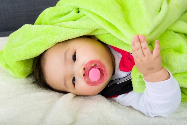 Baby sleeping with pacifier — Stock Photo, Image