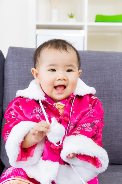 Chinese baby girl feel so excited — Stock Photo, Image