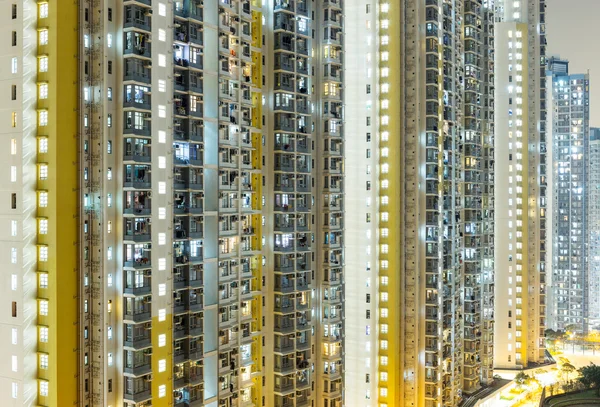 Cityscape em Hong Kong à noite — Fotografia de Stock