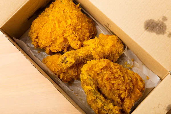 Fried chicken take away — Stock Photo, Image