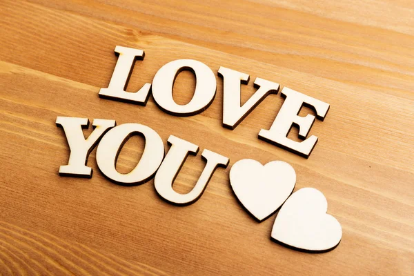 Te amo letras de madera —  Fotos de Stock
