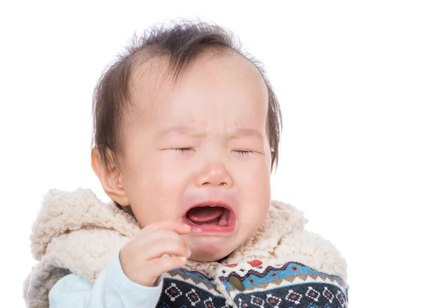 Asiático bebê menina chorando — Fotografia de Stock