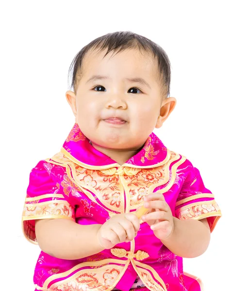 Chinese baby met traditionele kostuum — Stockfoto