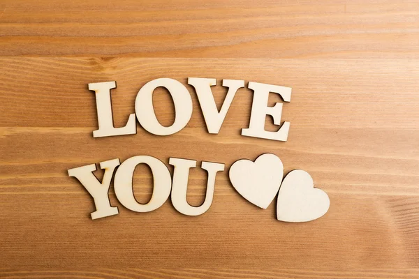 Love You texto de madera — Foto de Stock