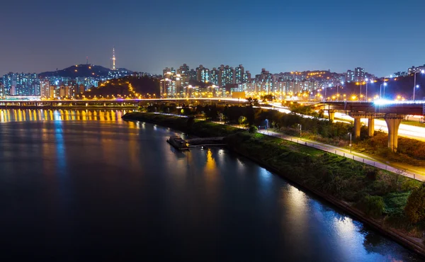 Seoul city at night — Stock Photo, Image