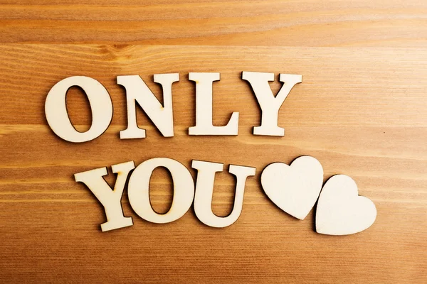 Only You wooden text — Stock Photo, Image