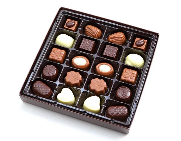 盒子里的巧克力 — 图库照片