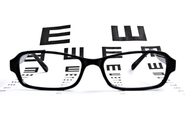 Eye chart with glasses — Stock Photo, Image