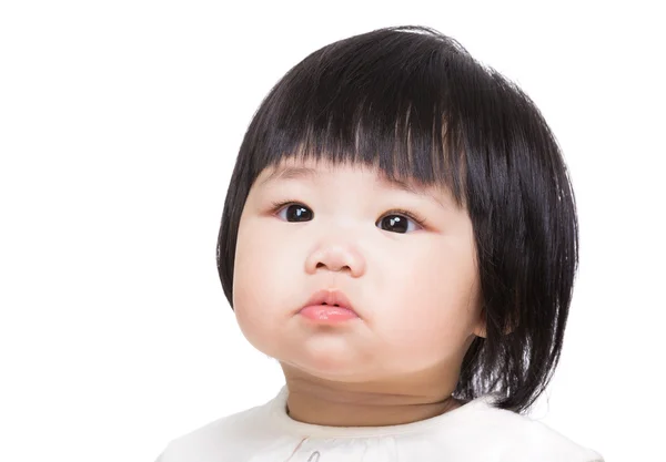 Carino bambina guardando in alto — Foto Stock