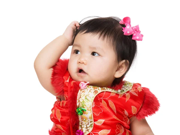 Chinese baby gevoel nieuwsgierigheid — Stockfoto