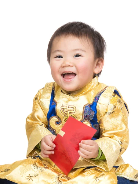 Kinesiska baby med traditionell dräkt — Stockfoto