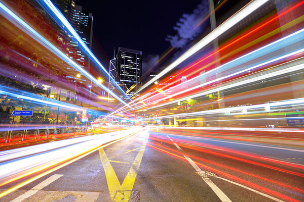 Modern city at night