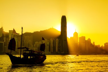 Hong kong sunset victoria Harbor