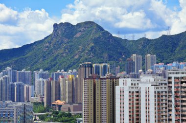 hong kong şehir içinde dağ aslanı kaya