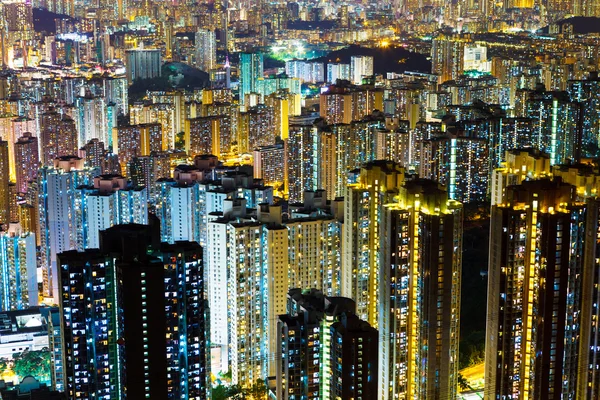 拥挤在香港建设 — 图库照片