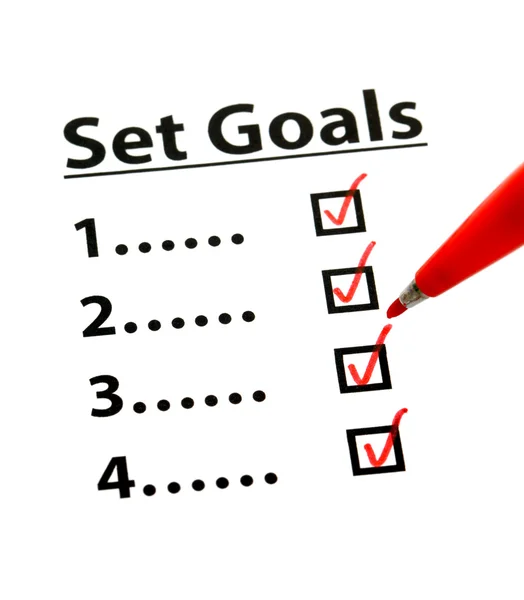 Set Goal with check box — Stock Photo, Image