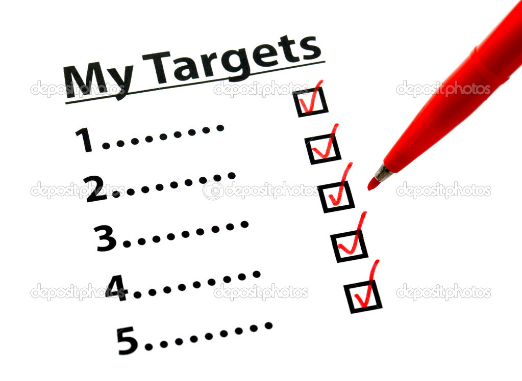 Target list out with tick