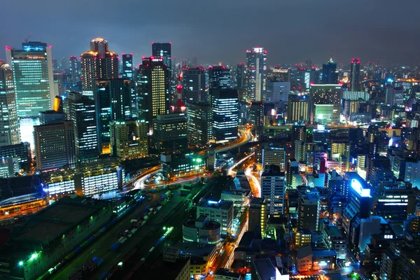 Osaka au Japon la nuit — Photo