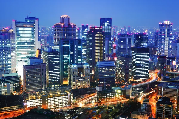 Osaka ciudad por la noche — Foto de Stock