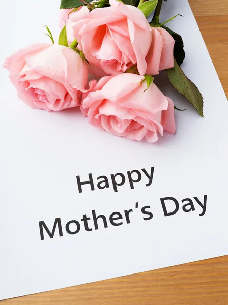 Gelukkig moeder dag en roos — Stockfoto