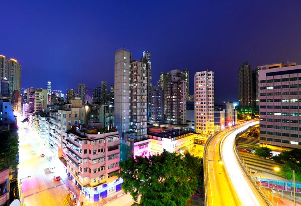 Hong Kong downtown at night — Stock Photo, Image