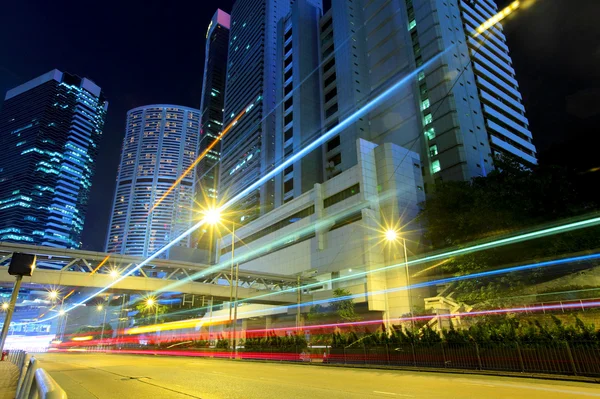 Traffico di Hong Kong di notte — Foto Stock