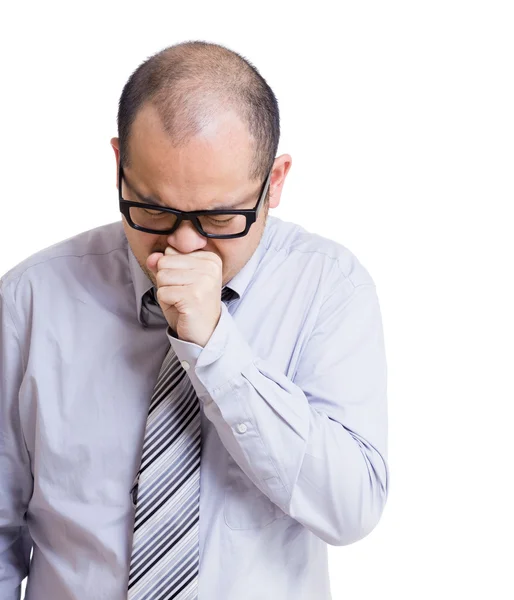 Asian businessman cough — Stock Photo, Image