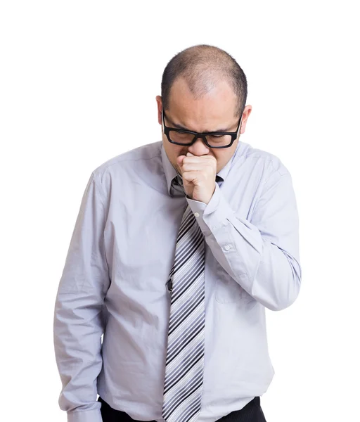 Businessman with cough — Stock Photo, Image