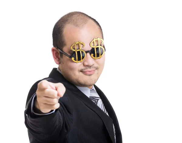Businessman pointing with finger — Stock Photo, Image